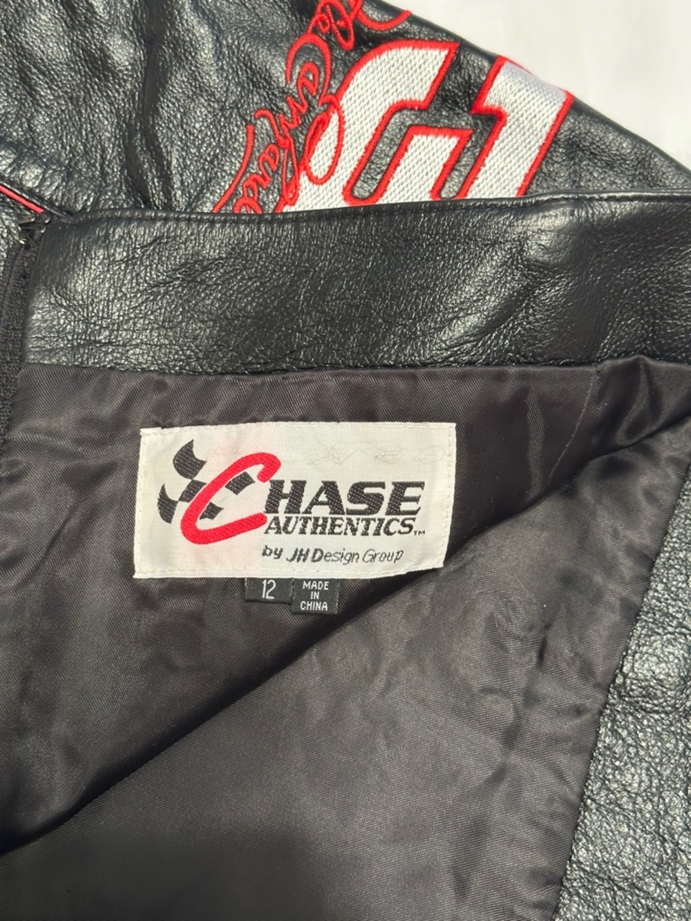 ✨🏁 Vintage #3 Dale Earnhardt 100% Genuine Leather Black Mini Skirt NASCAR - Picture 11 of 14
